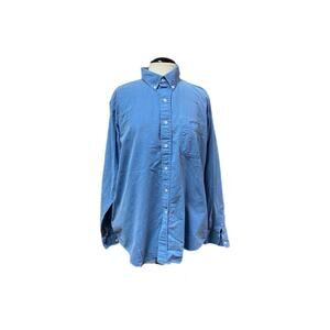 Camel Button Down Shirt Mens XL Blue Embroidered Long Sleeve Vintage Made In USA